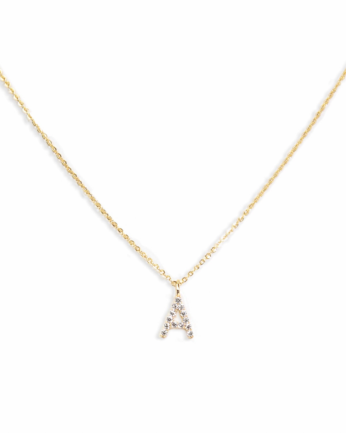 Pavé Initial Necklace - Gold