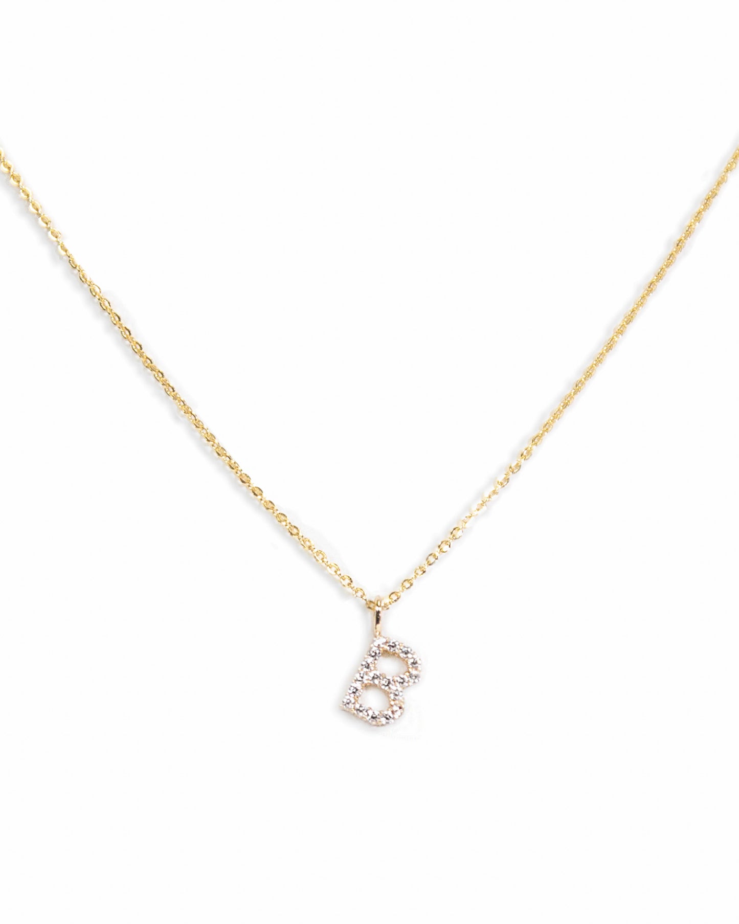 Pavé Initial Necklace - Gold