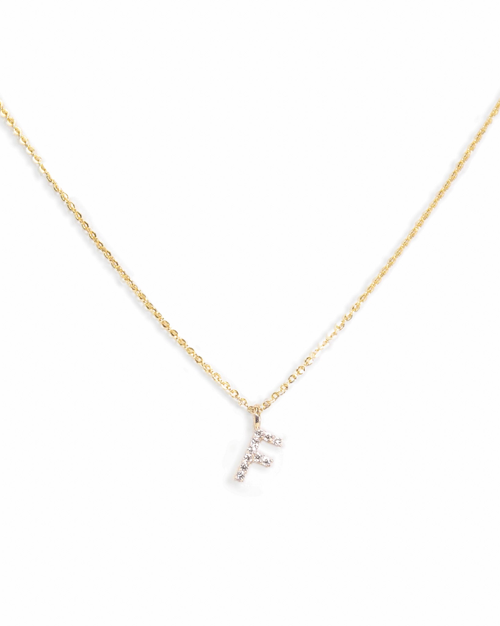 Pavé Initial Necklace - Gold