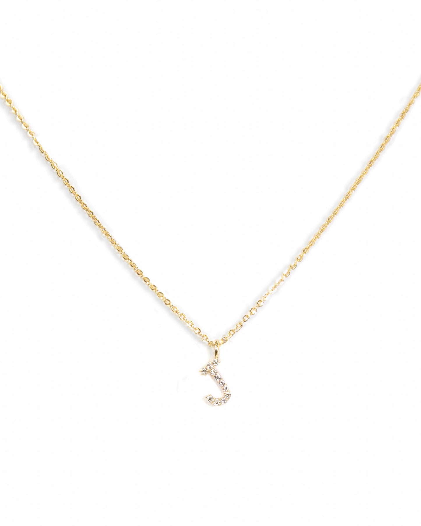 Pavé Initial Necklace - Gold