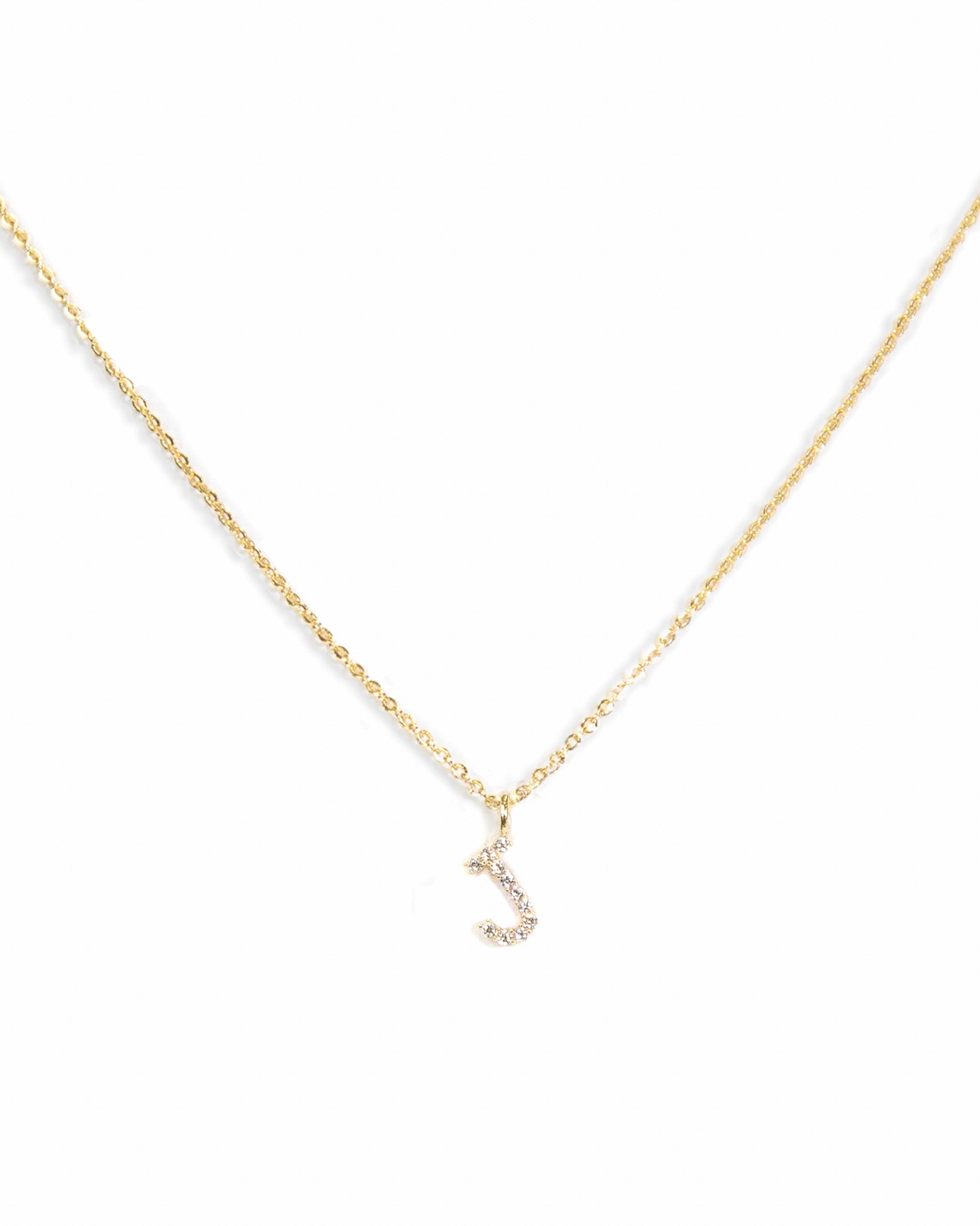 Pavé Initial Necklace - Gold