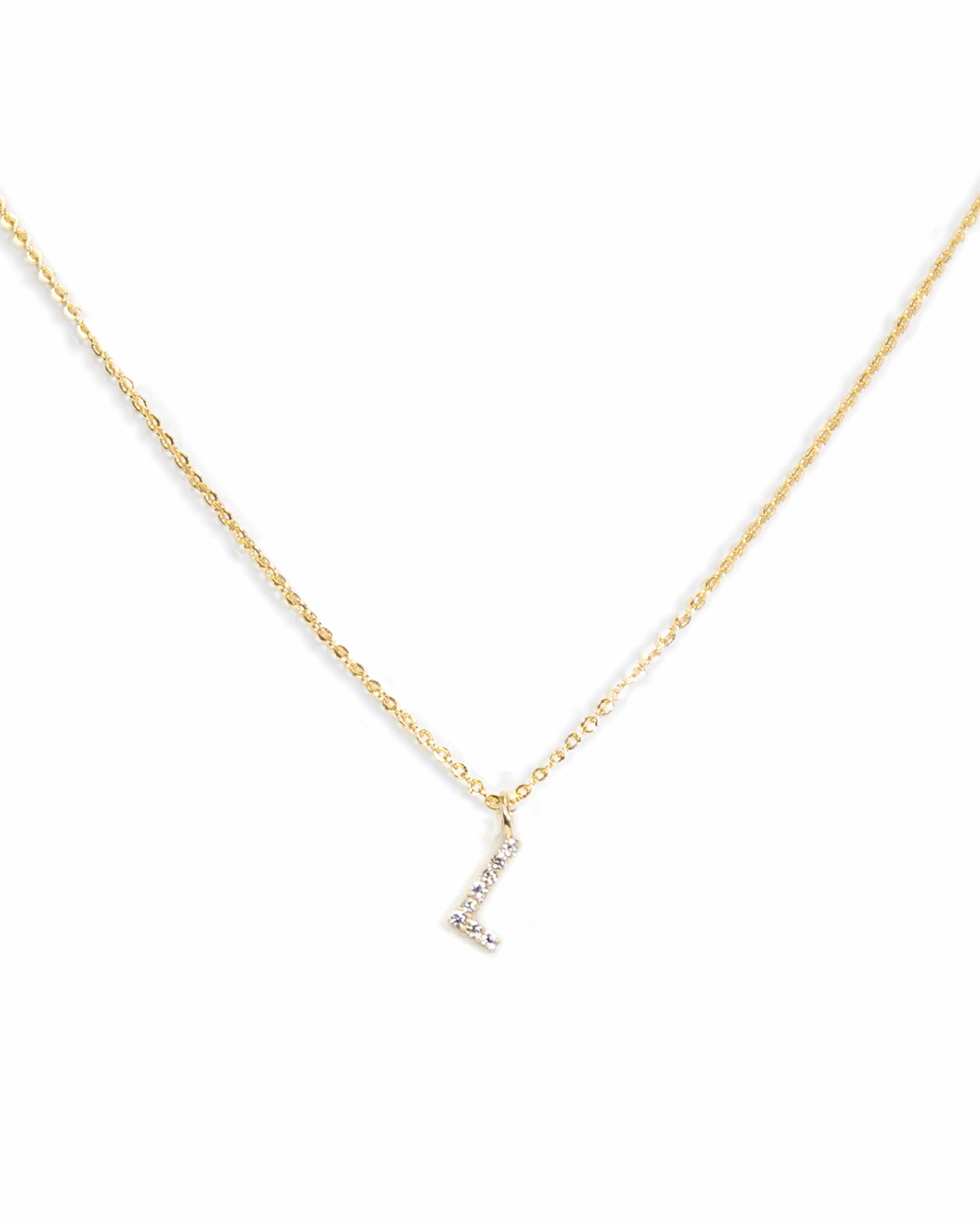 Pavé Initial Necklace - Gold