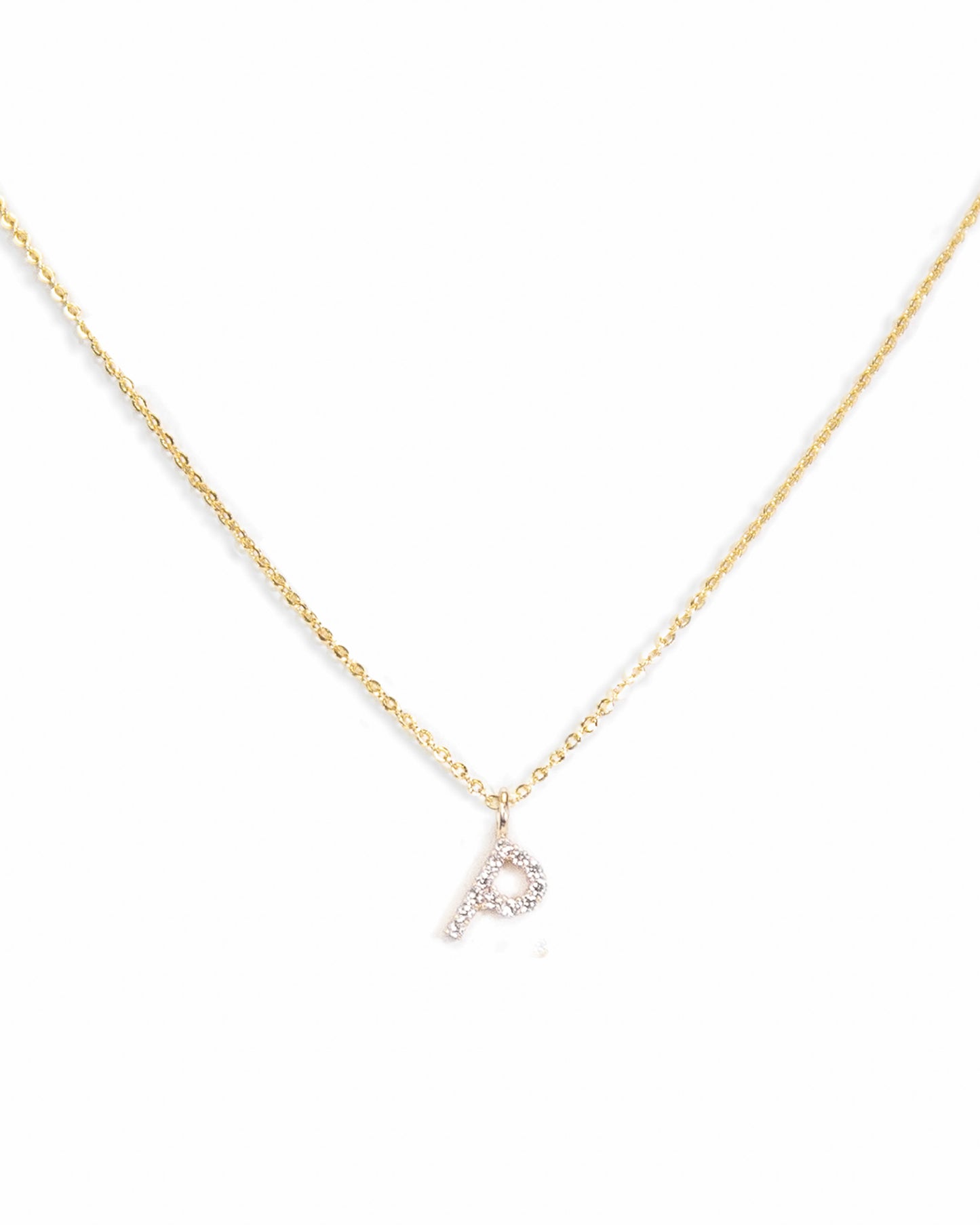 Pavé Initial Necklace - Gold