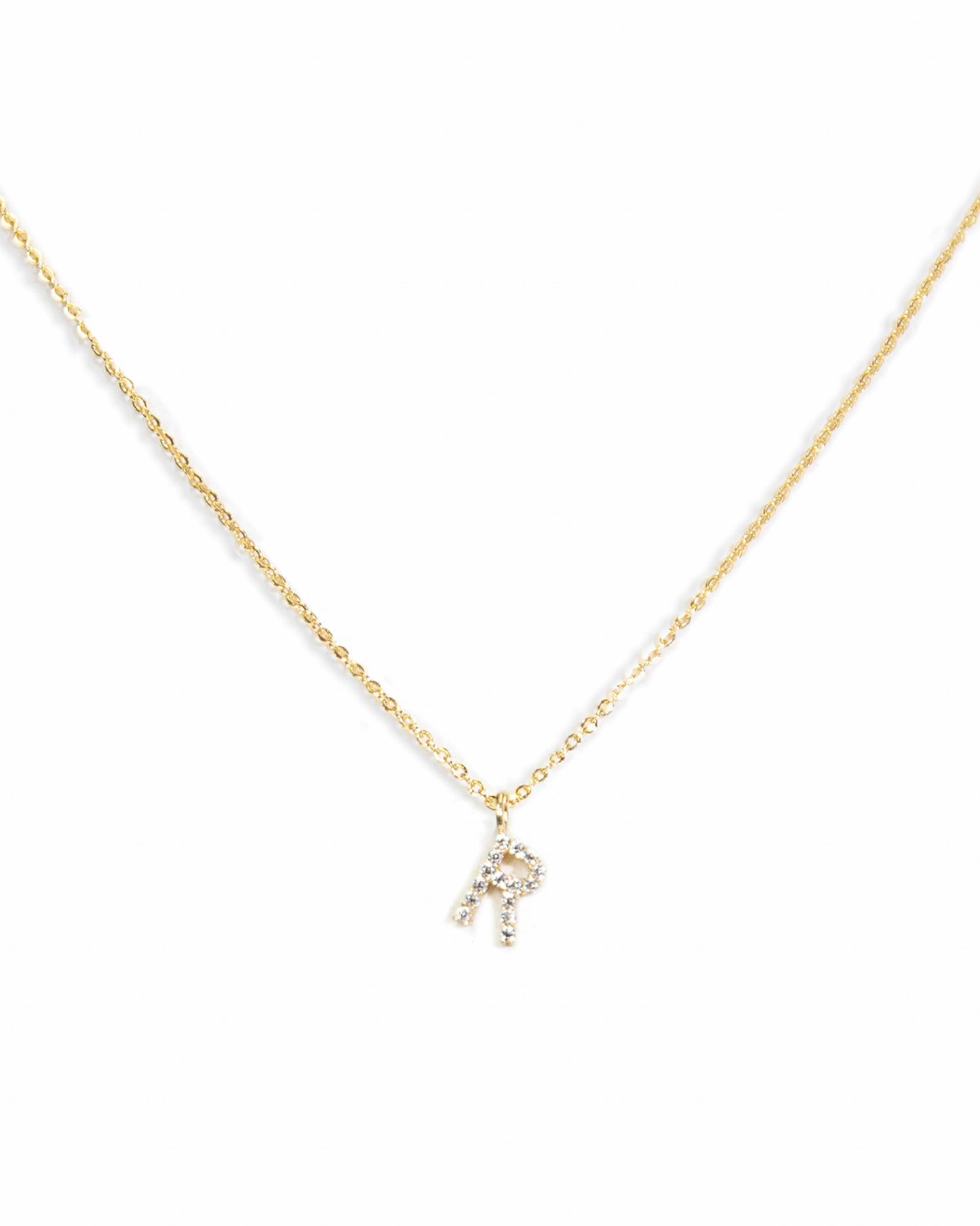 Pavé Initial Necklace - Gold