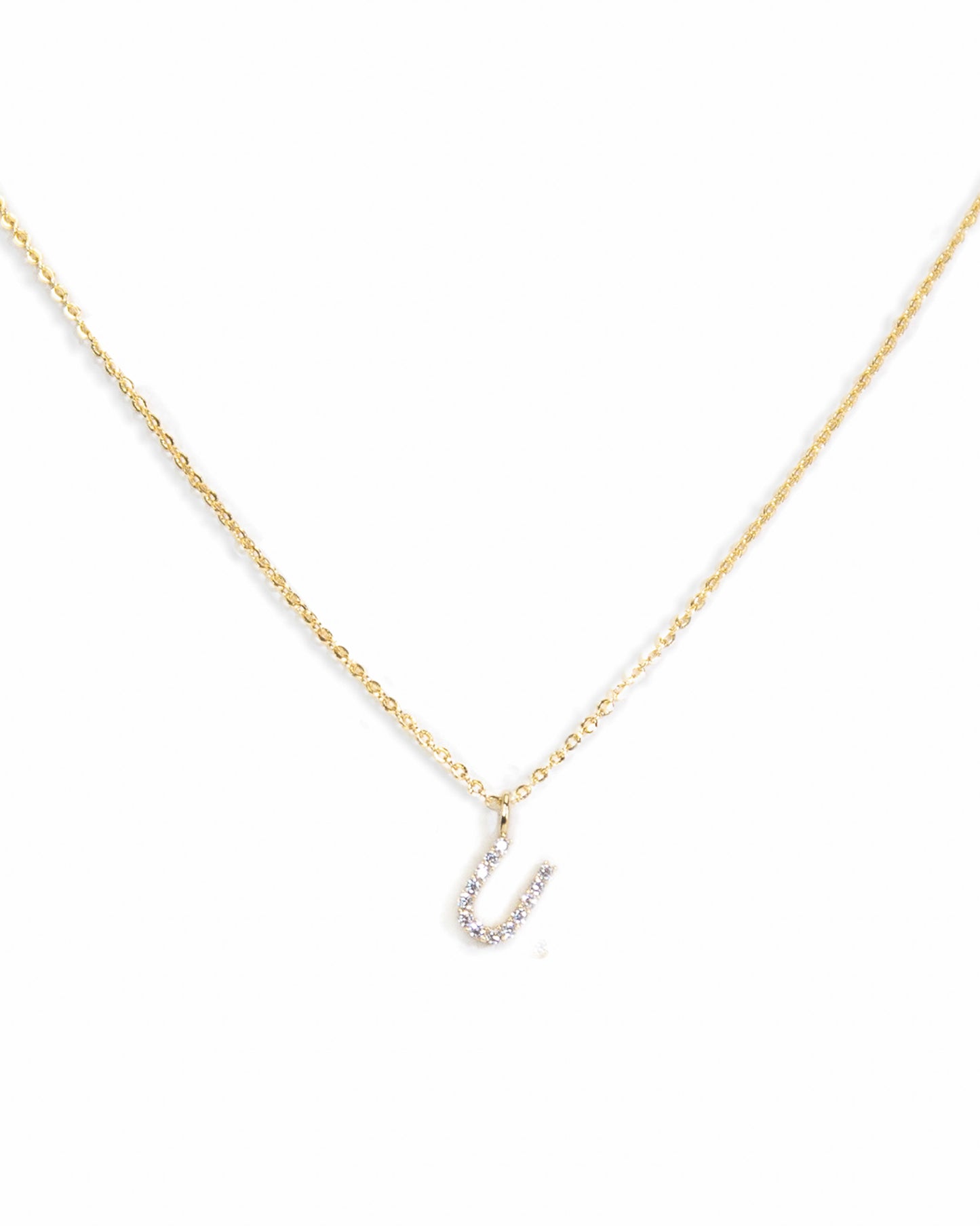 Pavé Initial Necklace - Gold