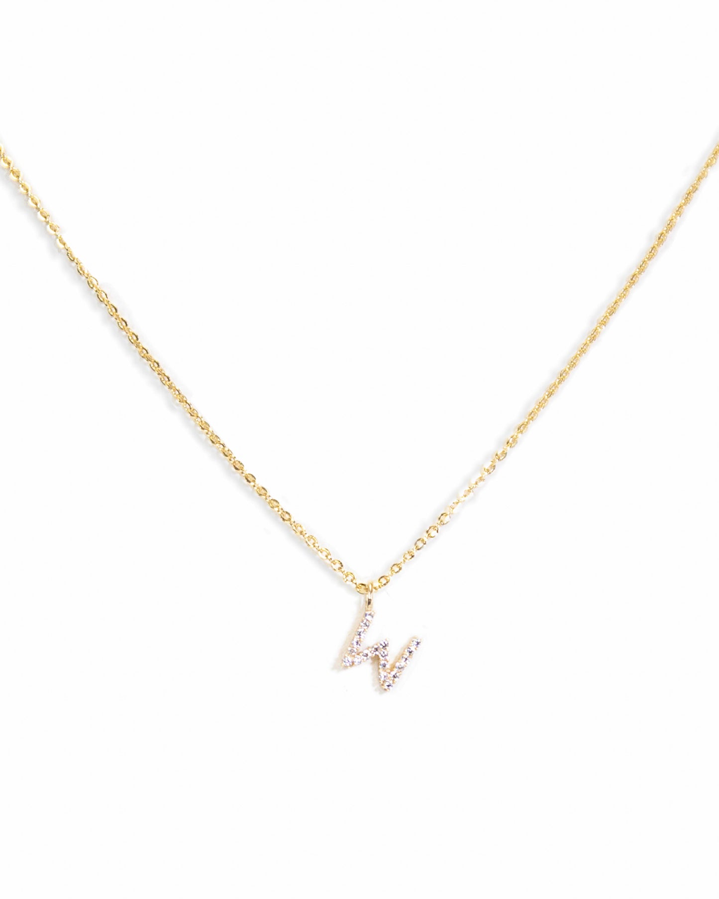 Pavé Initial Necklace - Gold