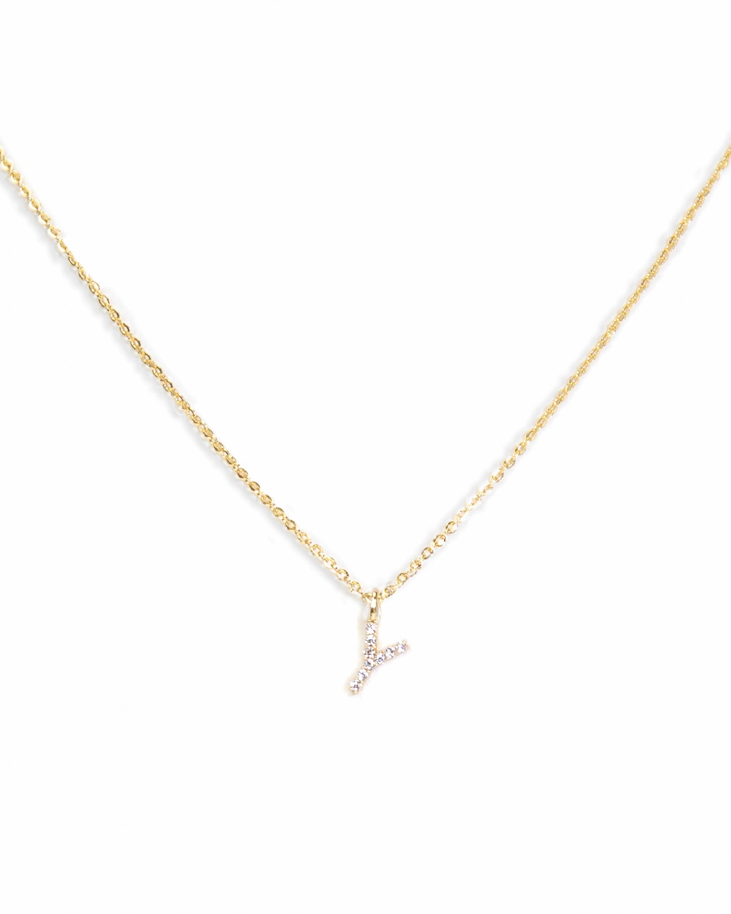 Pavé Initial Necklace - Gold